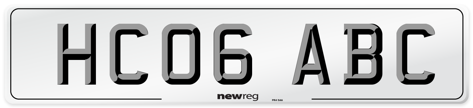 HC06 ABC Number Plate from New Reg
